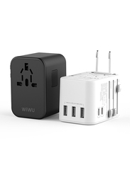 WiWu UA-303 All-In-One Universal Plug Portable Adapter, White