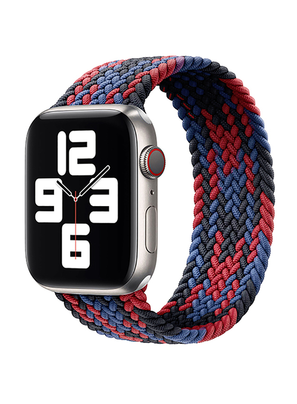 

WiWu Braided Solo Loop Watch Band for Apple iWatch 38mm/40mm (S:115mm), WB38-40S115, Black/Red/Dark Blue