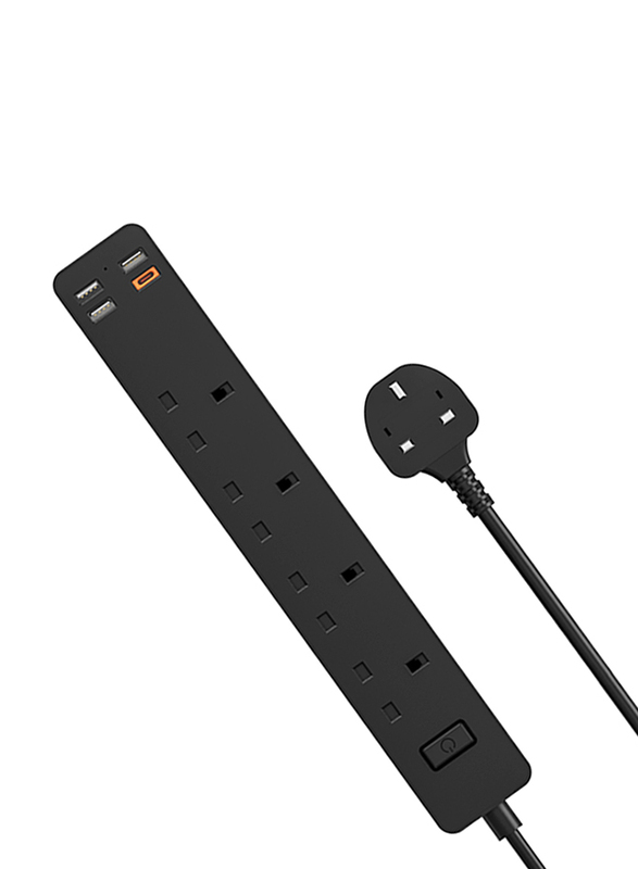 

WiWu 3-Meter PD20W Power Strip USB-Cx1 Plus USB-Ax3, Black