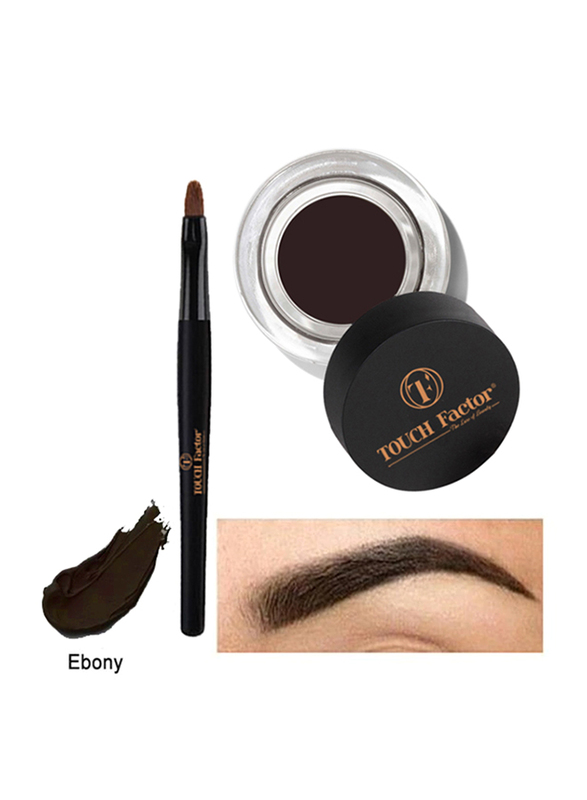 Touch Factor Eyebrow Gel, Ebony, Brown