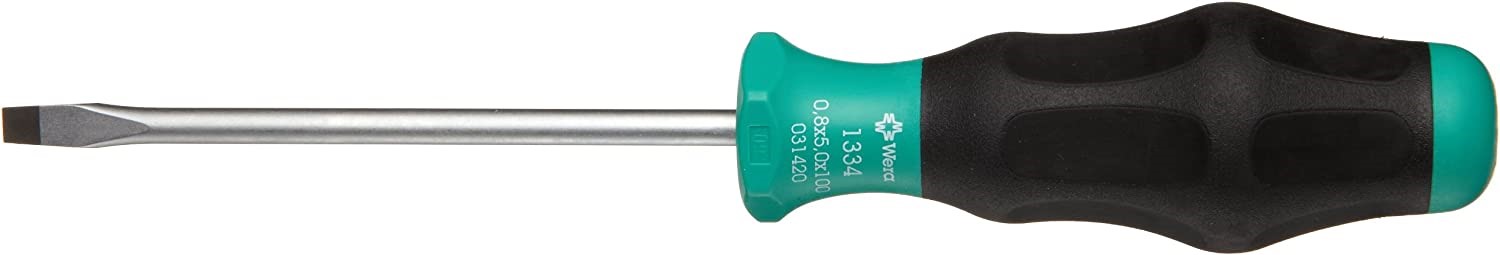 Wera Kraftform Comfort 1334 Slotted Screwdriver, 0.8 x 5.0 x 100mm