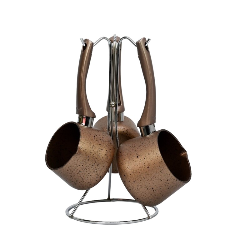 

OMS -Granite Turkish coffee pots 4pcs set Copper Color -Made in Turkey