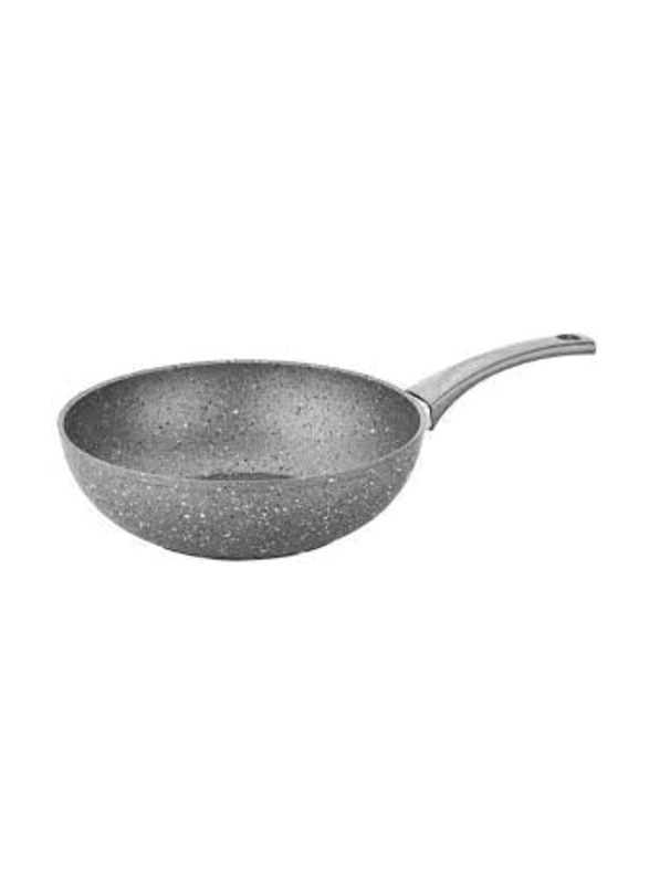 

OMS Collection 28cm Non-Stick Round Wok Pan, Grey