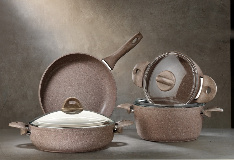 

SAFLON-7PCS GRANITEC COOKWARE SET-BROWN COLOR-MADE IN TURKEY