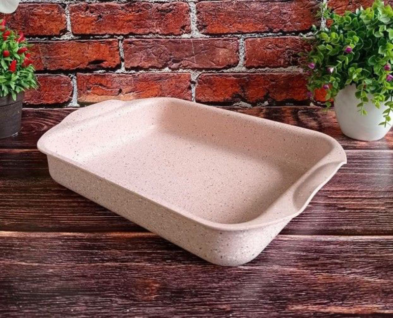 

OMS Collection 35cm Non-Stick Rectangular Dip Oven Tray, 35x27x7 cm, Pink
