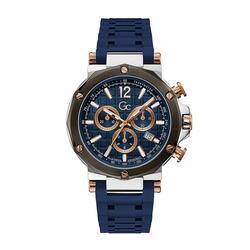 GC Analog Watch for Men with Silicone Band, Y53007G7MF, Navy Blue-Blue
