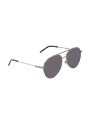 Fendi Aviator Full Rim Silver Sunglasses Unisex, Dark Grey Lens, FF 0222/S KJ1M9 56-16 145