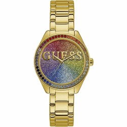 Guess Analog Watch for Women with Stainless Steel Band, W0987L5, Gold-Multicolour