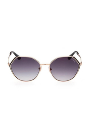 Guess Full-Rim Irregular Gold Sunglasses For Women, Smoke Gradient Lens, GU7842 28B, 58/17