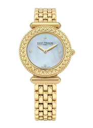 Saint Honore Analog Watch for Women with Stainless Steel Band, Water Resistant, H SH GA721164 3BYD, Gold-Light Blue