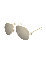 Cartier Aviator Full Rim Gold Sunglasses Unisex, Grey Lens, CT0110S-00360