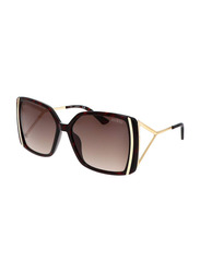 Guess Square Full Rim Havana Brown Sunglasses for Women, Brown Lens, GU7751 52F 58-16
