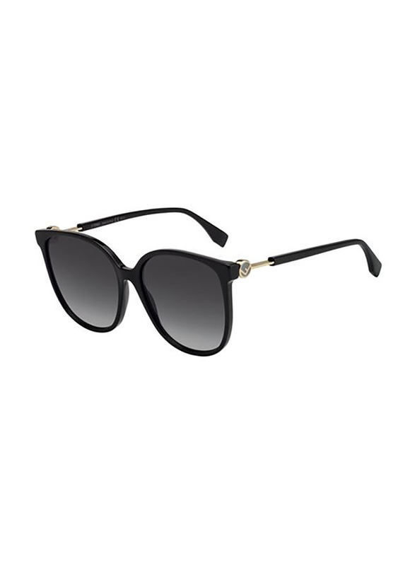 Fendi Cat Eye Full Rim Black Sunglasses for Women, Grey Lens, FF 0374/S 8079O 58-17 145