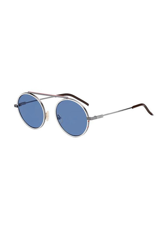 Fendi Round Full Rim Blue Sunglasses Unisex, Blue Lens, FF M0025/S METKU 54-22 145