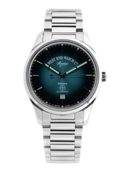 West End Analog Watch for Men with Stainless Steel Band, Water Resistant, 8149.10.3343, Silver-Turquoise