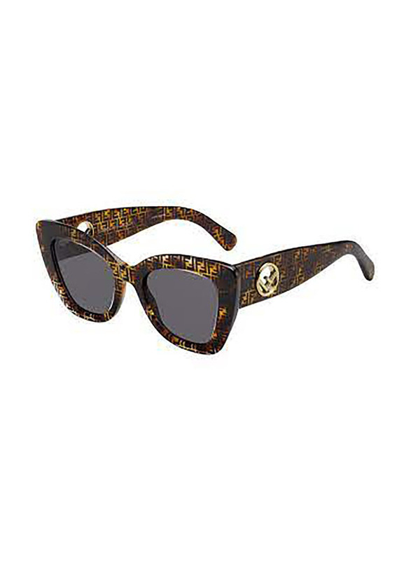 Fendi Cat Eye Full Rim Brown Sunglasses for Women, Grey Lens, FF 0327/S 086IR 52-21 150