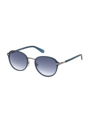 Guess Aviator Full Rim Blue Sunglasses for Men, Blue Lens, GU00031 91W 53-22