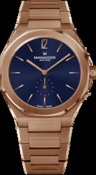 Manager Analog Watch for Men with Stainless Steel Band, MAN-RP-08-RM, Rose Gold-Blue