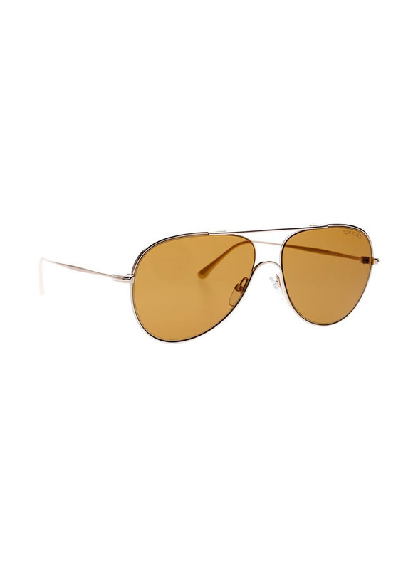 Tom Ford Aviator Full Rim Gold Sunglasses Unisex, Brown Lens, Anthony TF695 28E