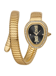 Just Cavalli Analog Watch for Women with Stainless Steel Band, Water Resistant, JC1L167M0035, Gold-Black
