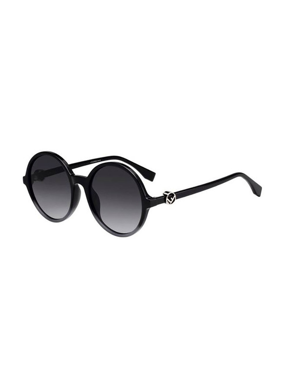 Fendi Round Full Rim Black Sunglasses for Women, Grey Lens, FF 0319/G/S 80790 55-20 145