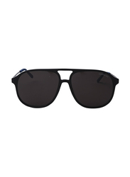 Mont Blanc Aviator Full Rim Black Sunglasses for Men, Grey Lens, MB0118 001 59-15