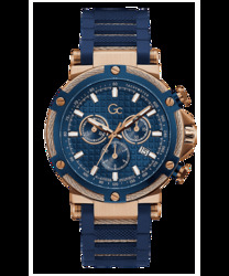 GC Analog Watch for Men with Silicone Band, Y54001G7MF, Navy Blue-Blue