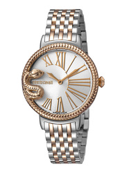 Roberto Cavalli Analog Watch for Women with Stainless Steel Band, RV1L020M0121, Gold/Silver