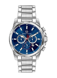 Sergio Tacchini Analog Watch for Men with Stainless Steel Band, ST.1.10069-2, Silver-Blue