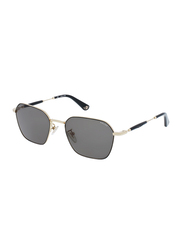 Police Full Rim Square Rose Gold Sunglasses for Men, Grey Lens, SPLF13 55, 55/19/140