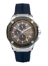 Cerruti 1881 Analog Watch for Men with Silicone Band, Water Resistant, CIWGQ2206903, Blue-Green