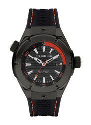 Cerruti 1881 Ruscello Analog Watch for Men with Silicone Band, Water Resistant with Chronograph, CIWGN2207502, Black