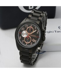 Sergio Tacchini Analog Watch for Men with Stainless Steel Band, ST.1.10137-4, Black-Black