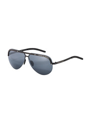 Porsche Design Aviator Full Rim Black Sunglasses for Men, Blue Lens, P8693 A 67 8 140
