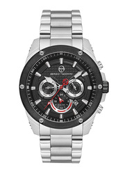 Sergio Tacchini Analog Watch for Men with Stainless Steel Band, ST.1.10133-1, Silver-Black