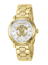 Roberto Cavalli Analog Watch for Women with Stainless Steel Band, Water Resistant, RV1L167M0051, Gold-Silver