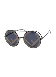 Fendi Round Full Rim Black Sunglasses for Women, Grey Lens, FF0285/S
