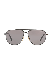 Tom Ford Full-Rim Square Black Sunglasses for Men, Mirrored Grey Lens, TF815 01C, 58/13