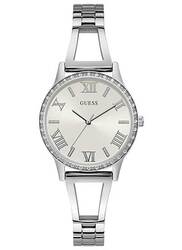 Guess Analog Watch for Women with Stainless Steel Band, W1208L1, Silver-Silver