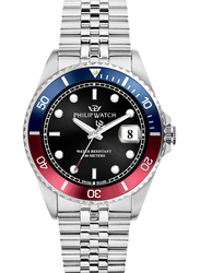 Philip Watch Analog Watch for Men with Stainless Steel Band, Water Resistant, R8253597063, Black