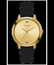 Guess Analog Watch for Women with Silicone Band, GW0004L1, Black-Gold