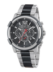 Sergio Tacchini Analog Watch for Men with Stainless Steel Band, ST.1.10045-1, Silver/Black-Grey