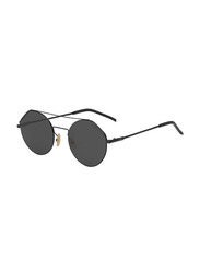 Fendi Round Full Rim Black Sunglasses Unisex, Grey Lens, FF 0221/S 807IR 52-20 145