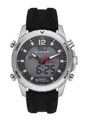 Sergio Tacchini Analog Watch for Men with Silicone Band, ST.1.10052-2, Black-Grey