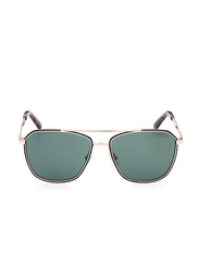 Guess Full Rim Square Gold Sunglasses for Unisex, Green Lens, GU00046, 33N 56-16