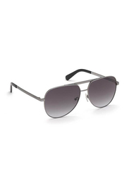 Guess Full Rim Pilot Dark Grey Sunglasses for Men, Grey Lens, GU7822, 01B 56-17