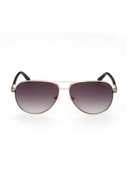 Guess Full Rim Pilot Gold Sunglasses for Unisex, Green Lens, GU00043, 32P 62-13