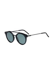 Fendi Round Full Rim Black Sunglasses for Women, Green Lens, FF 0225/S807QT 49-21 145