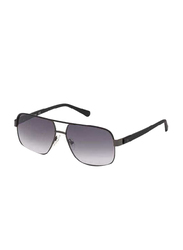 Guess Full Rim Square Dark Grey Sunglasses for Men, Grey Lens, GU00016 08, 58/14