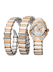 Roberto Cavalli Franck Muller Analog Watch for Women with Stainless Steel Band, Water Resistant, RV1L163M0061, Multicolour-Silver